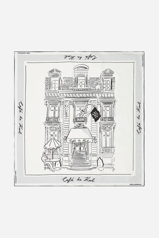 Hodvábna šatka Karl Lagerfeld hodváb biela A2W33071