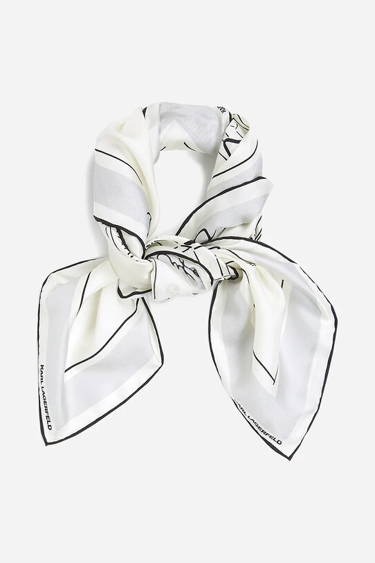 Hodvábna šatka Karl Lagerfeld A2W33071 biela SS25