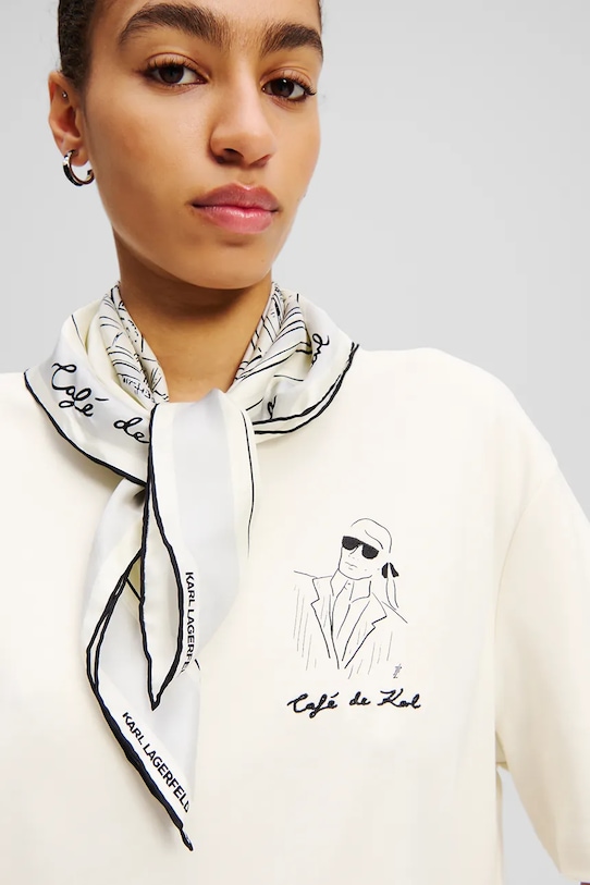 Hodvábna šatka Karl Lagerfeld A2W33071 biela