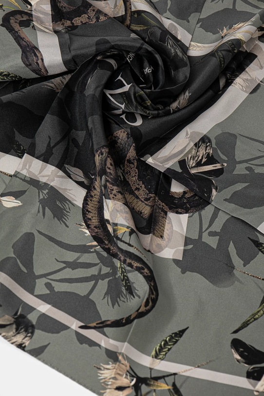 AllSaints selyem kendő 29AS101729 zöld SS25