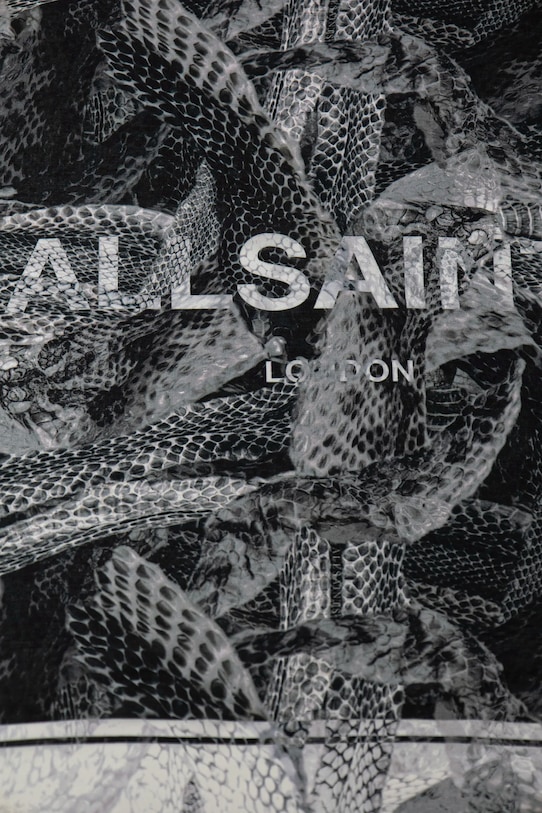 Тънък шал AllSaints 29AS101735 сив SS25