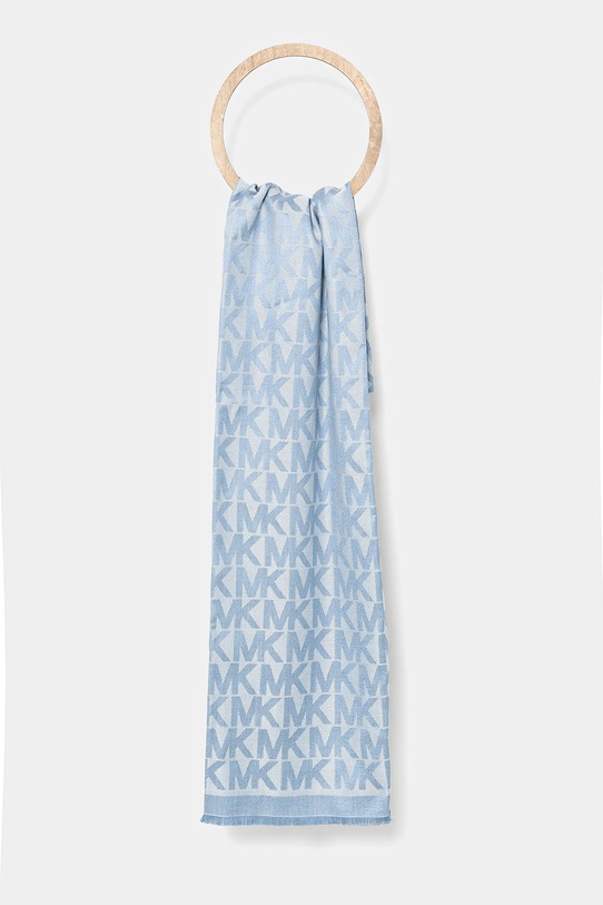 Šal s primjesom vune MICHAEL Michael Kors sitni uzorak plava 540072.