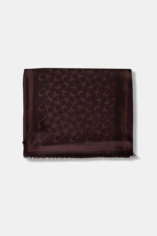 Coach szal z domieszką wełny 29CO100562 brązowy AW25