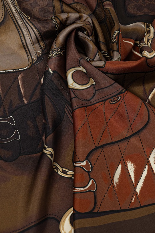 Coach chusta jedwabna 29CAS76 brązowy AW25