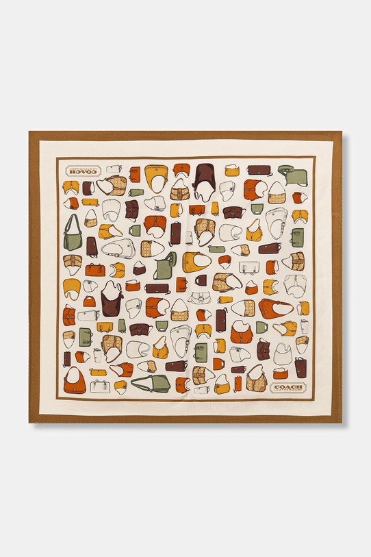 Coach apaszka jedwabna tkanina beżowy 29CAT23