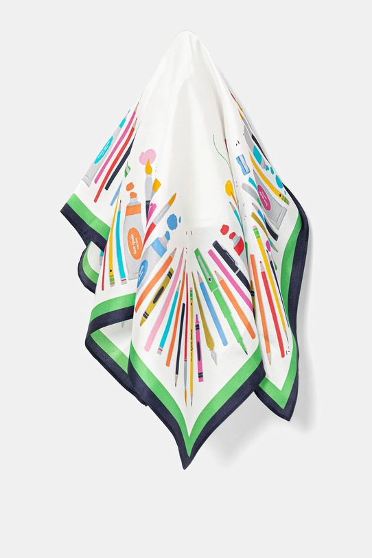 Hodvábna šatka Kate Spade hodváb biela 29KS1004598