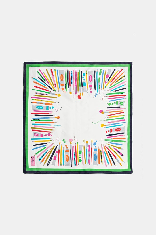 Hodvábna šatka Kate Spade 29KS1004598 biela SS25