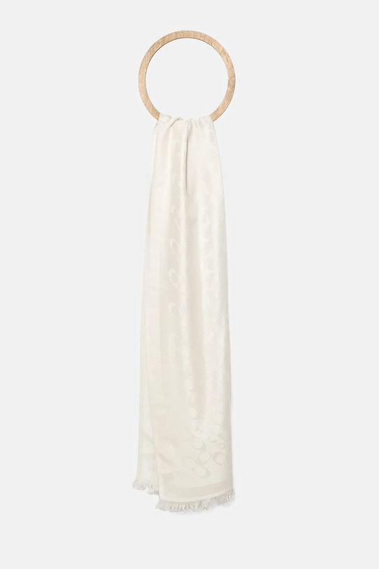 Šátek z vlněné směsi Coach látka béžová CO100562