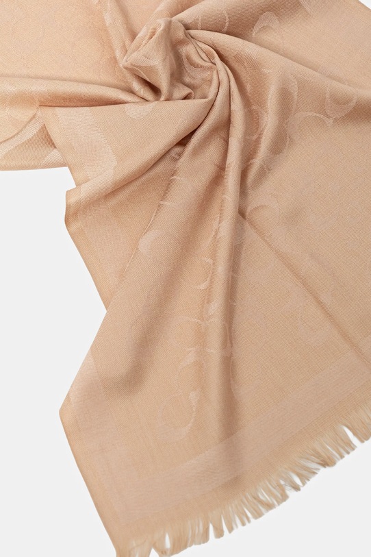 Coach szal z domieszką wełny CO100562 beżowy SS25