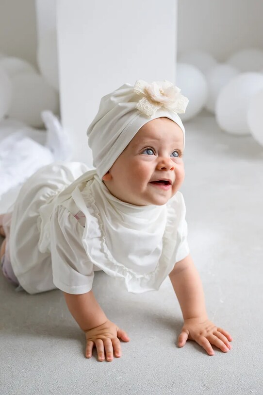 Jamiks foulard da bambino ELINNOR a maglia fine beige ELINNOR.Chustk.JWH090.G