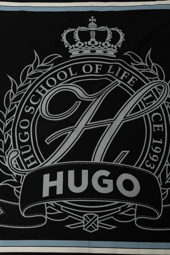 Bavlnená šatka HUGO 50540767 čierna SS25