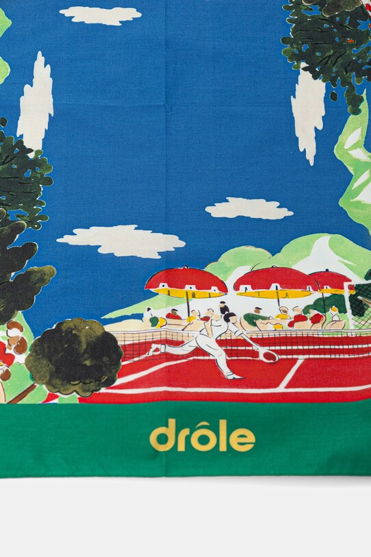 Бавовняна хустка на шию Drôle de Monsieur Le Foulard Country Club G.BA013.CO128.BE зелений SS25