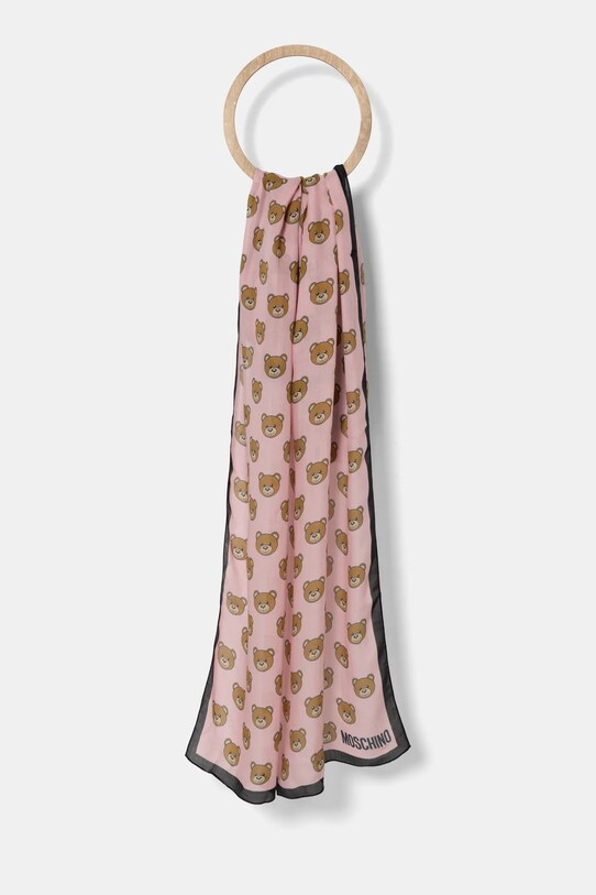 Moschino fular cu modele roz M5217.0E5169