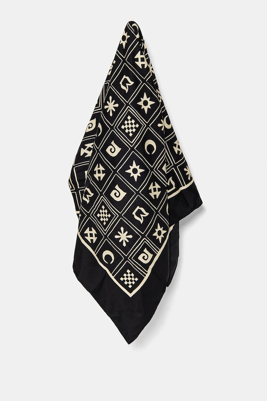 Nanushka chusta jedwabna MIANI tkanina czarny NU24CRSC02999