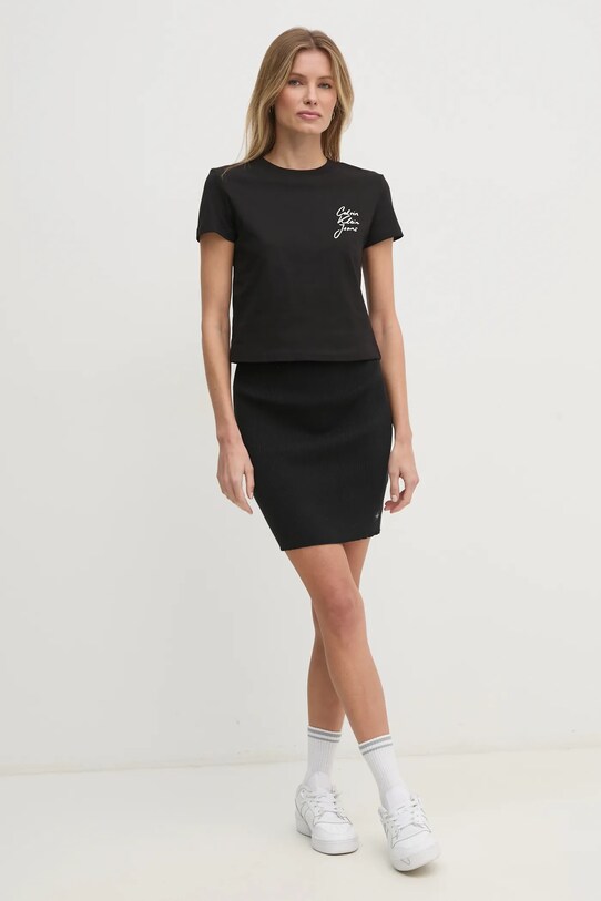 Calvin Klein Jeans fusta J20J224865 negru SS25