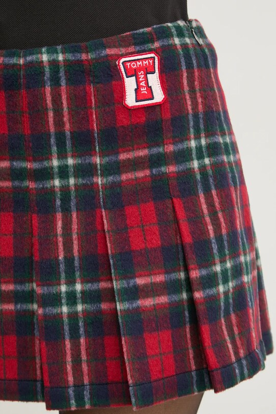 Tommy Jeans fustă din amestec de lână bleumarin DW0DW21249