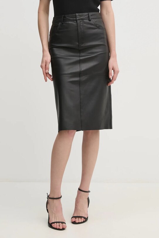 Joop! spódnica skórzana Lynn midi czarny 80000717