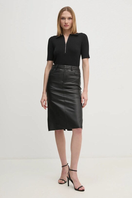 Joop! spódnica skórzana Lynn 80000717 czarny SS25
