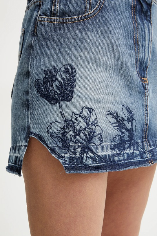 Elisabetta Franchi fusta jeans albastru GJ34N51E2