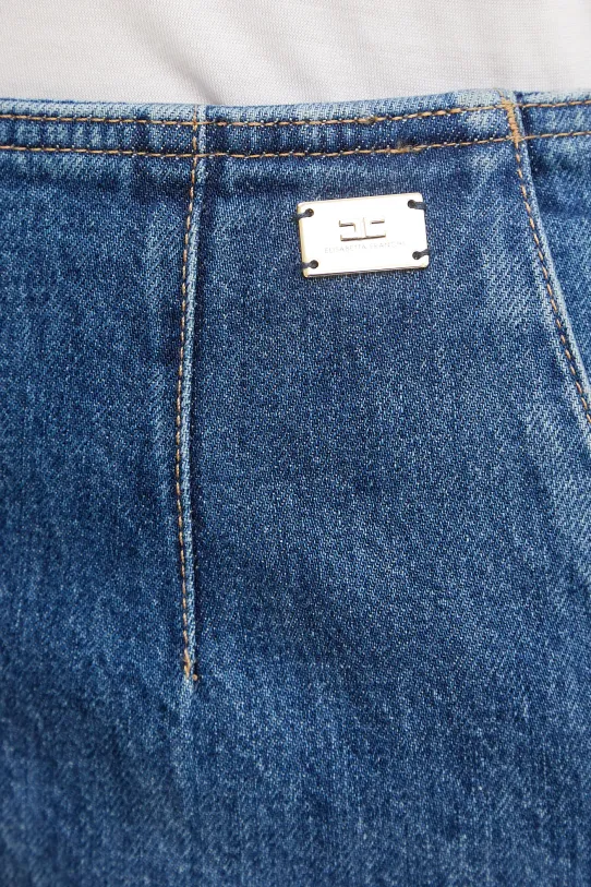 Elisabetta Franchi fusta jeans albastru GJ35N51E2