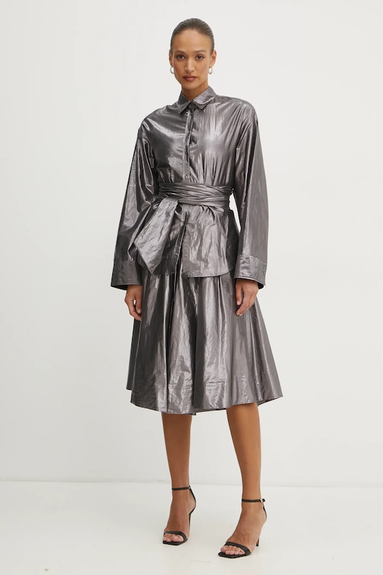 Forte Forte fustă 13592.my.skirt argintiu SS25