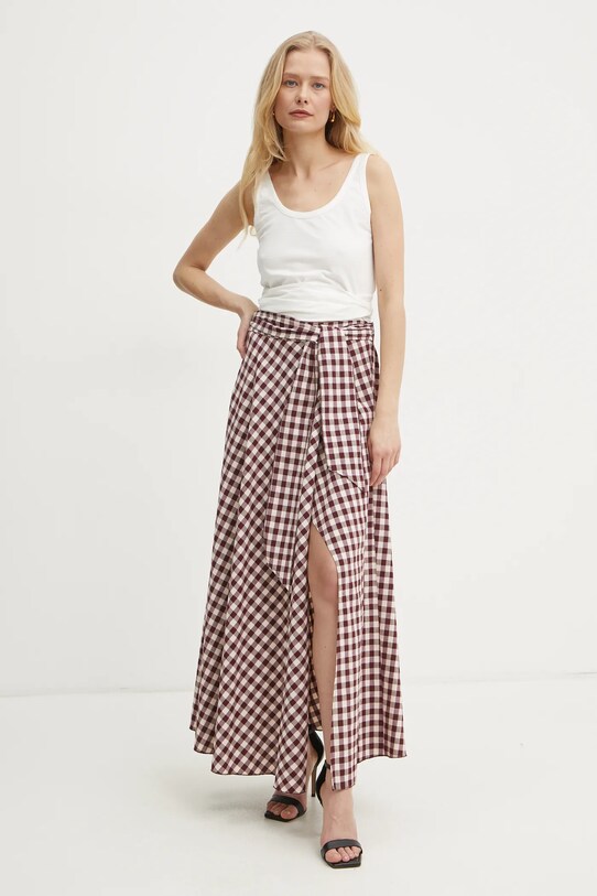 Forte Forte fusta 13527.my.skirt burgundia SS25