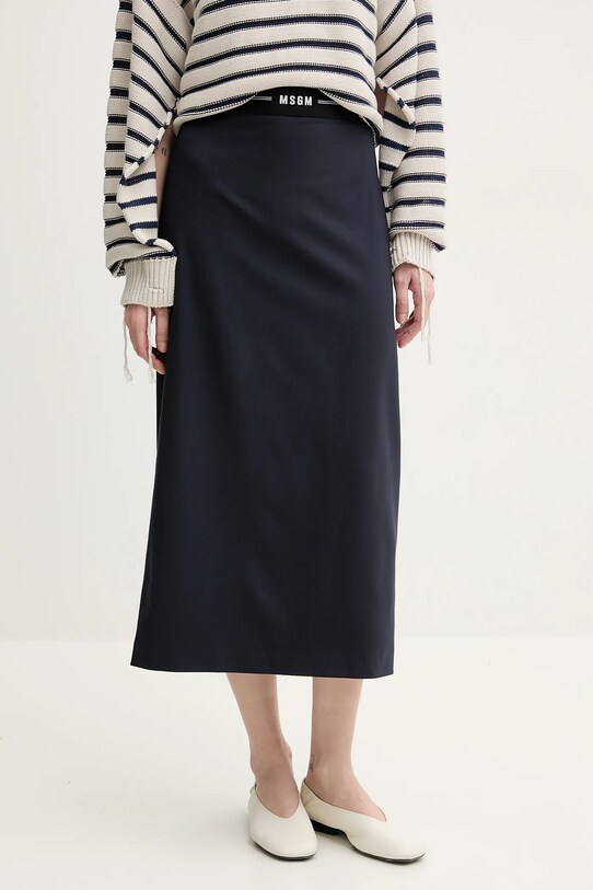 MSGM fusta de lana uni bleumarin 3841MDD17.257127