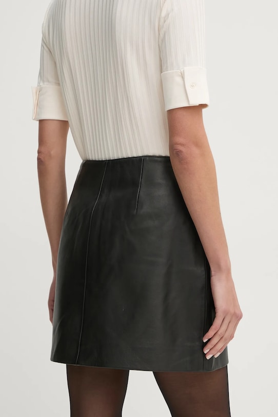 Îmbrăcăminte Tommy Hilfiger fustă de piele WW0WW43782 negru