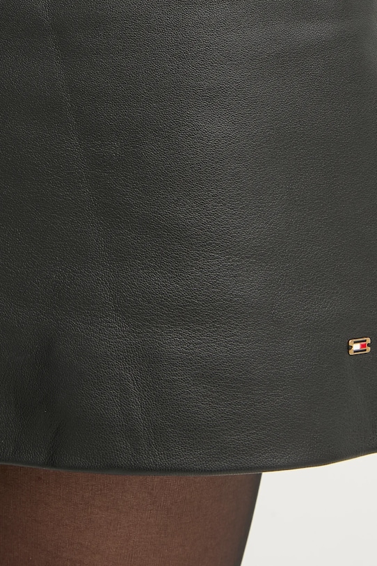 Tommy Hilfiger fustă de piele negru WW0WW43782