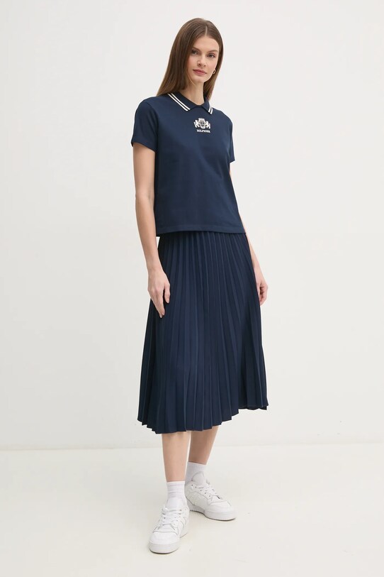 Tommy Hilfiger fustă WW0WW43886 bleumarin SS25