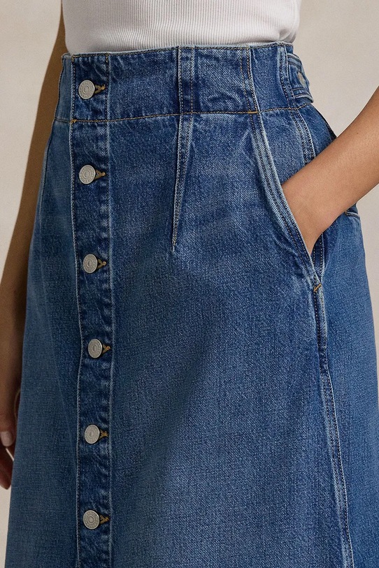 Bavlněná džínová sukně Polo Ralph Lauren modrá 211959036