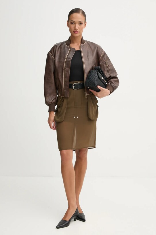 Pinko fustă 104788.A21F verde SS25
