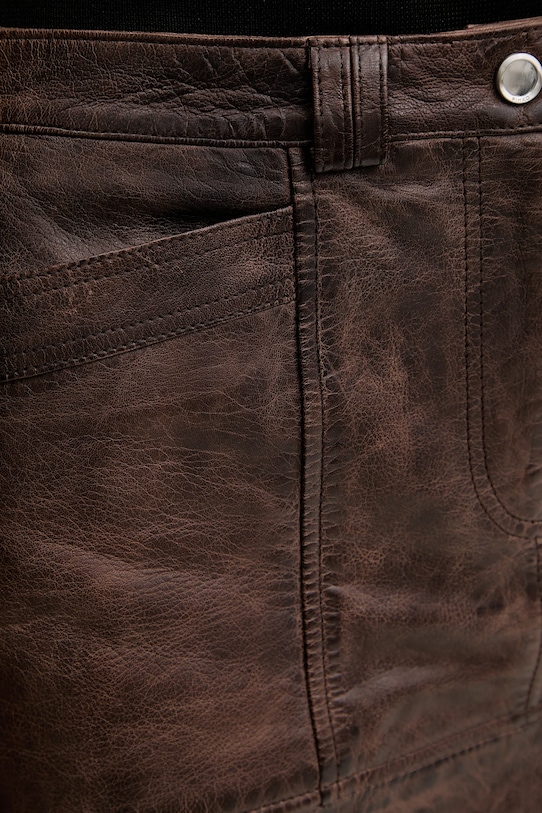 Kožená sukně Pinko hnědá 104957.A2I1