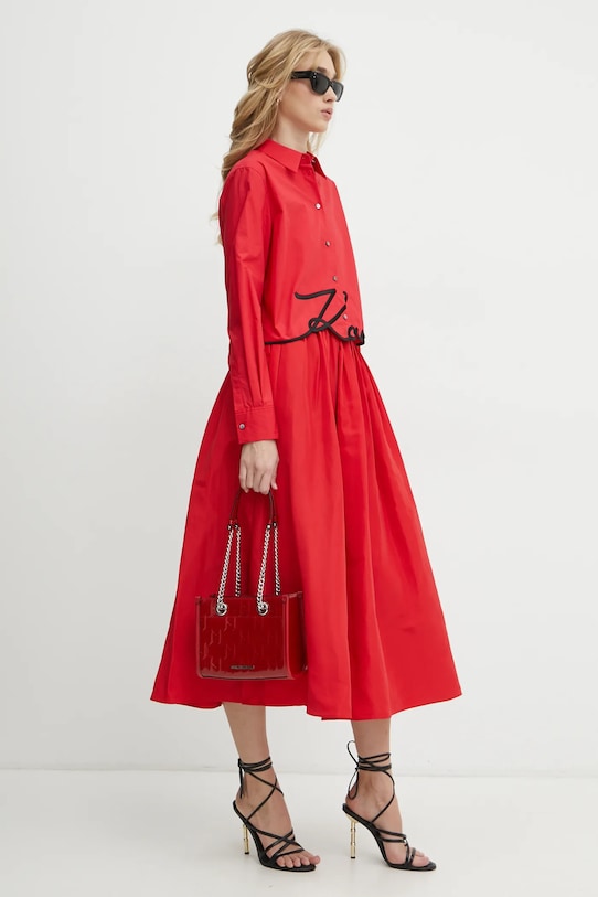 Φούστα Karl Lagerfeld A1W12002 κόκκινο