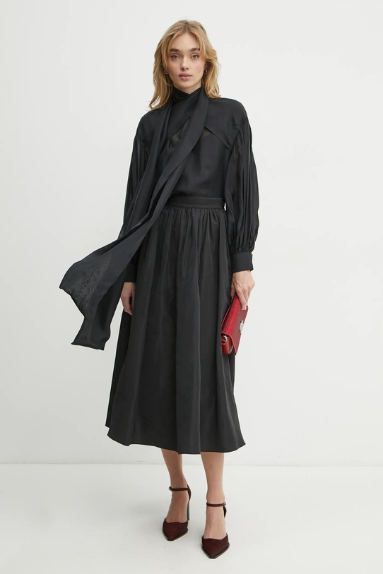 Karl Lagerfeld fustă A1W12002 negru SS25