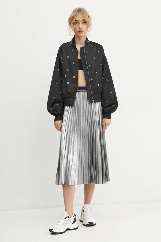 Karl Lagerfeld fusta A1W12004 argintiu SS25