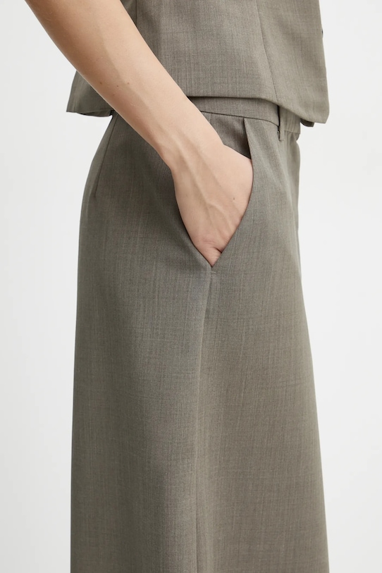 Спідниця з домішкою вовни Samsoe Samsoe SATOVE сірий F24400133