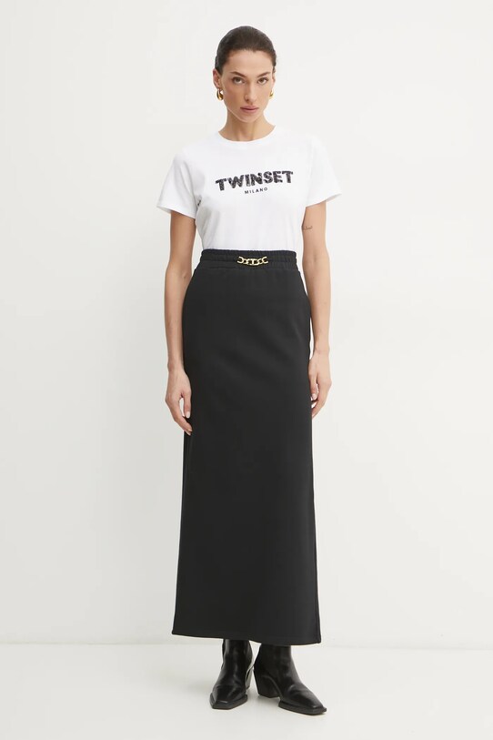 Bavlněná sukně Twinset 251TE2072 černá SS25