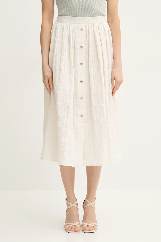 Twinset vászon szoknya len szállal bézs 251TT2143