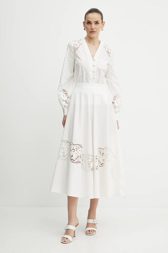 Βαμβακερή φούστα Twinset 251TT2332 λευκό SS25