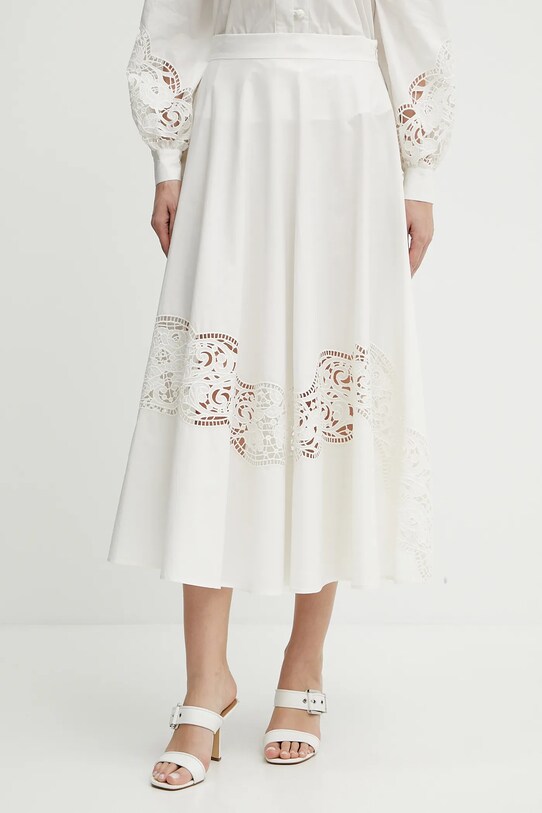 Бавовняна спідниця Twinset casual бежевий 251TT2332