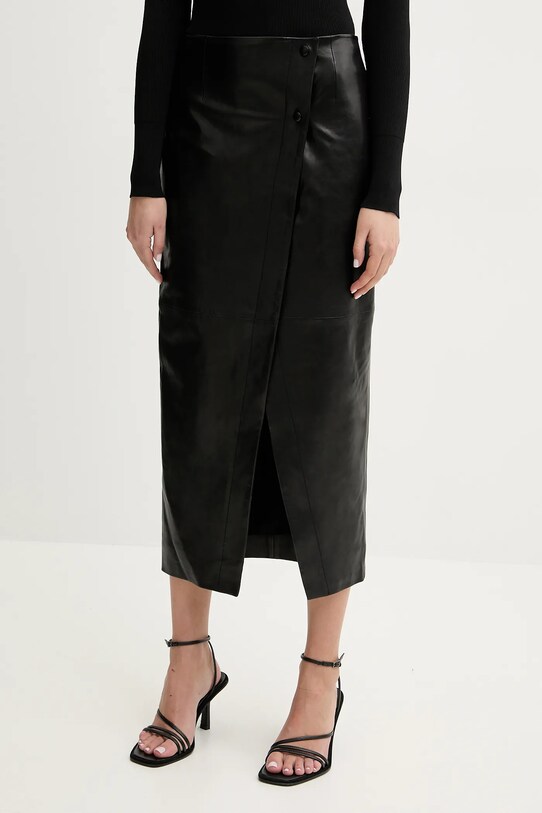 IRO gonna in pelle semplice nero WP31CASSILDE