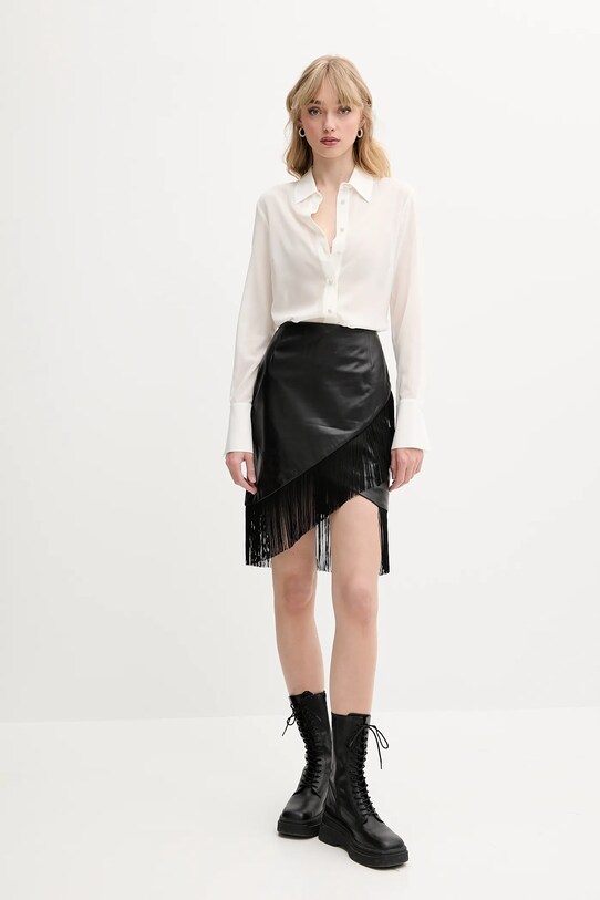 IRO fustă de piele WM31NEELA negru SS25