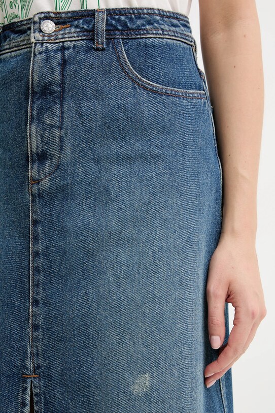 A.P.C. fusta jeans jupe georgia albastru COHFC.F06423