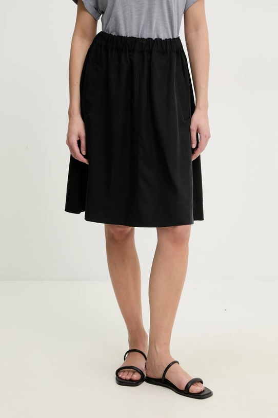 Marc O'Polo fustă din amestec de in uni negru 503084020167