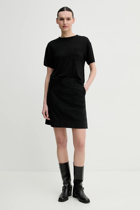 Φούστα από λινό μείγμα Marc O'Polo 503134020033 μαύρο SS25