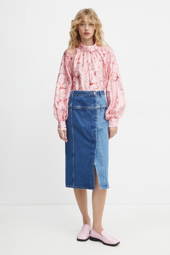 Stine Goya fusta jeans SG.PS25.SK006.2301 albastru SS25