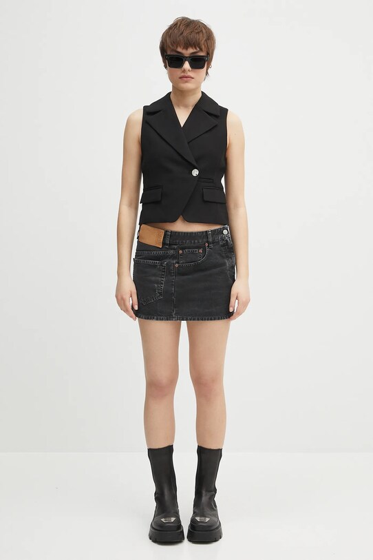 MM6 Maison Margiela fustă S52MC0010 negru