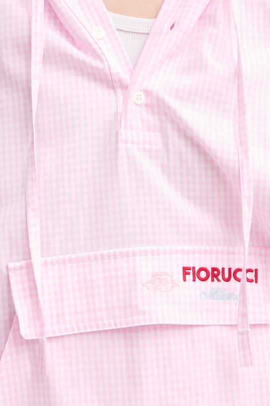 Fiorucci hanorac de bumbac Gingham Logo Hoodie Shirt W02SPTLO286CO01PN02 roz