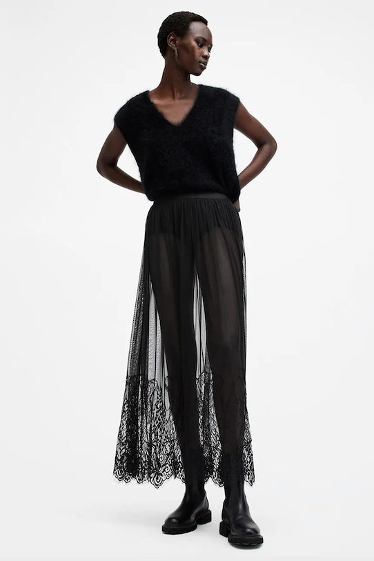 AllSaints fustă ARIELLA uni negru W040RB